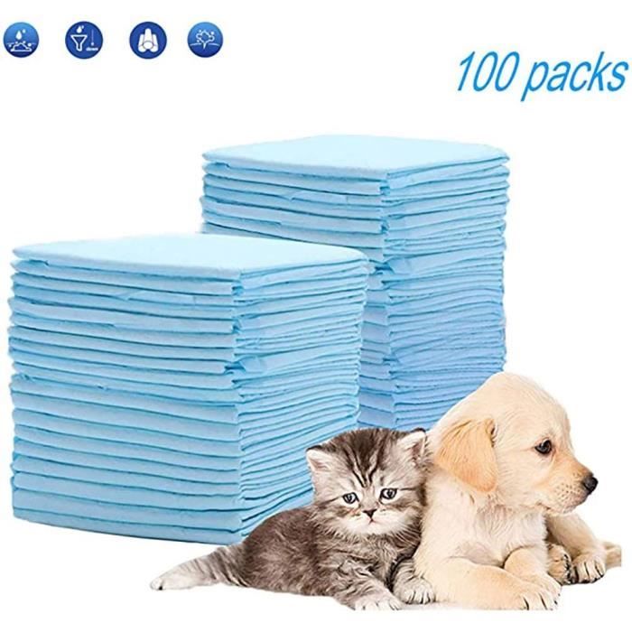 Lot de Coussins d'Urine Jetables Tapis éducateurs Super Absorbants d'eau Apprentissage propreté pour Animaux de Compagnie 100 pcs