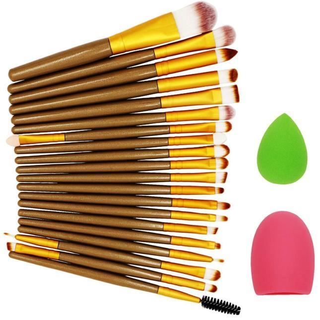 【Accessoires de nettoyage】22pcs pinceau de maquillage éponge de maquillage pinceau de maquillage nettoyant fond de teint