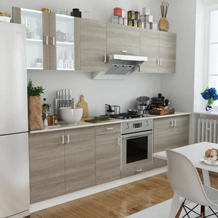 Cuisine complète 8 pièces Aspect chêne