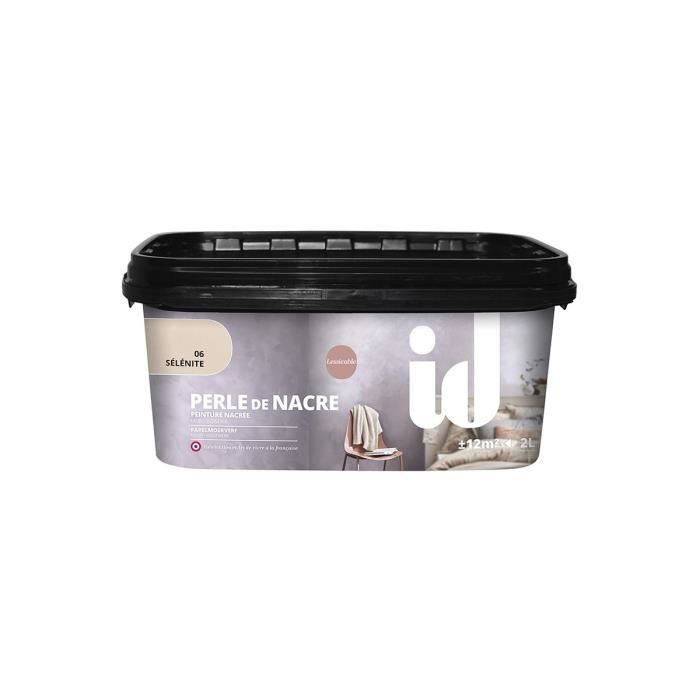 Peinture nacrée décorative PERLE DE NACRE 2L SELENITE - ID Paris