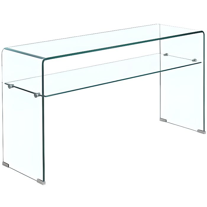 Console en verre trempé étagère transparente - ICE