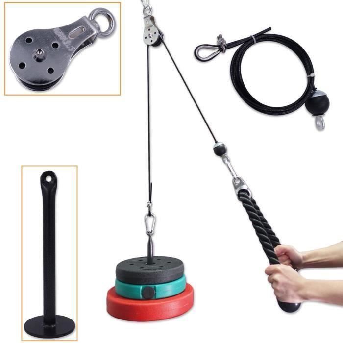 Bandes de Résistance Set Fitness Pulley Cable Lifting Triceps Rope Machine Workout Adjustable Length Gym Sport Accessories