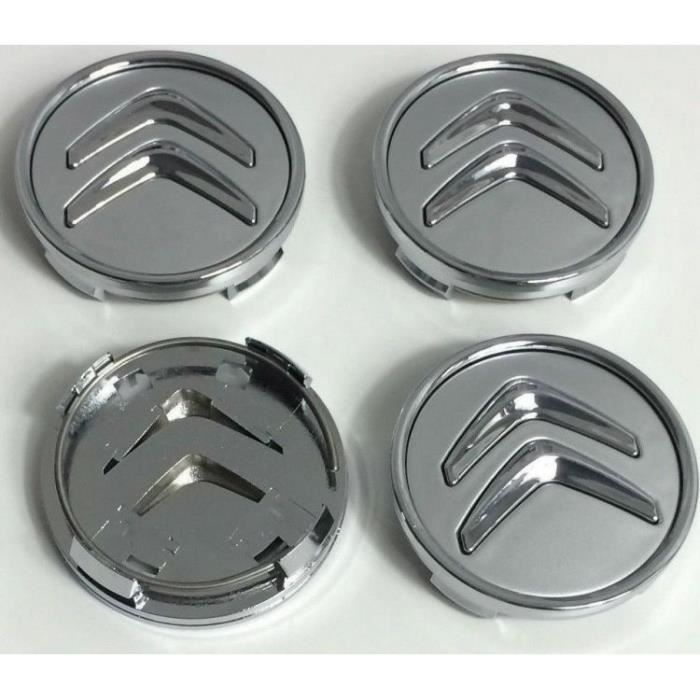 4 x Centre de roue Gris 60mm Citroen couvercle cache moyeu Jantes emblème Logo