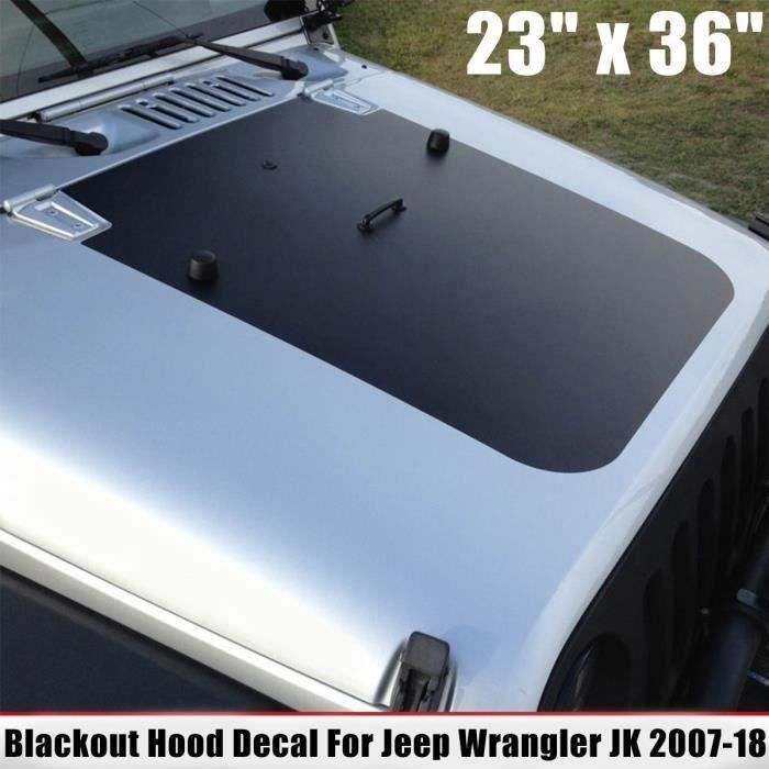 Stickers Autocollant Capot Voiture Pour Jeep Wrangler TJ JK 07-18 NOIR BRILLANT My10826