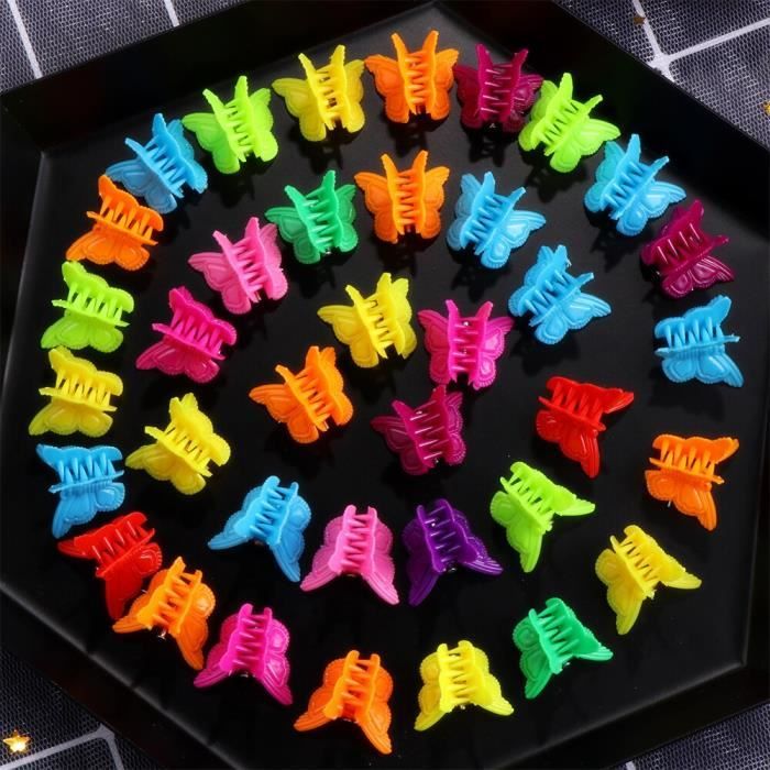 20 pièces pinces à cheveux papillon Barrettes à griffes couleur mixte Mini pinces mâchoire épingle à cheveux c TS5374