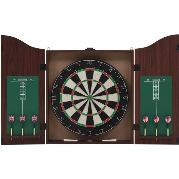 vidaXL Jeu de cibles professionnel Sisal avec armoire et 6 fléchettes