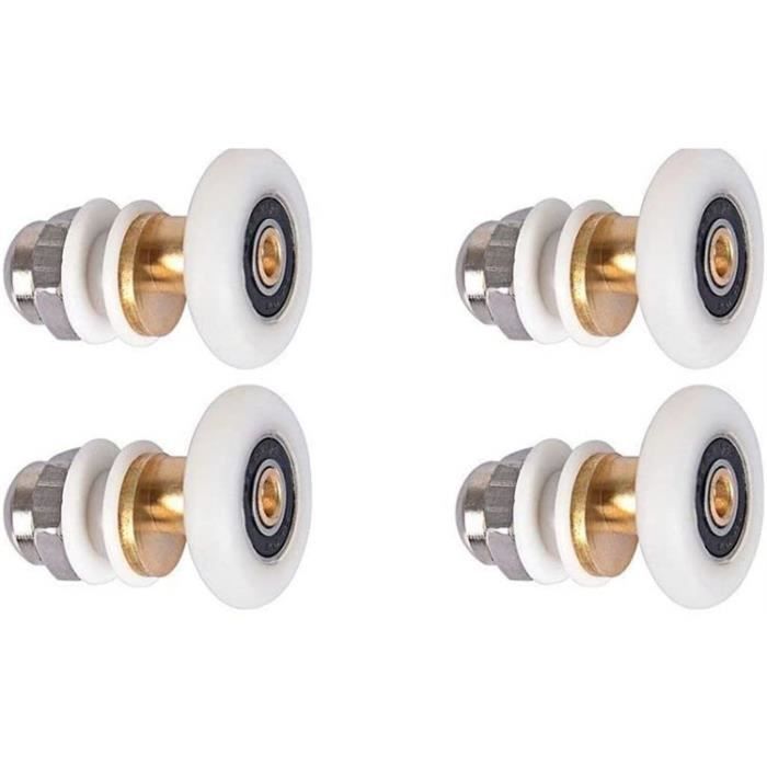Lot de 4 roulettes rouleau pour porte de douche cabine rouleau pour salle de bain, 23mm de diametre