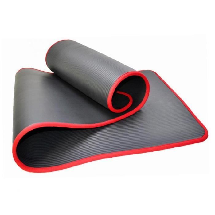 Tapis de yoga épais Fitness Gym Yoga Mat antidérapante Mat NBR Pad Bordures pour le sport exercice Gymnastic Noir