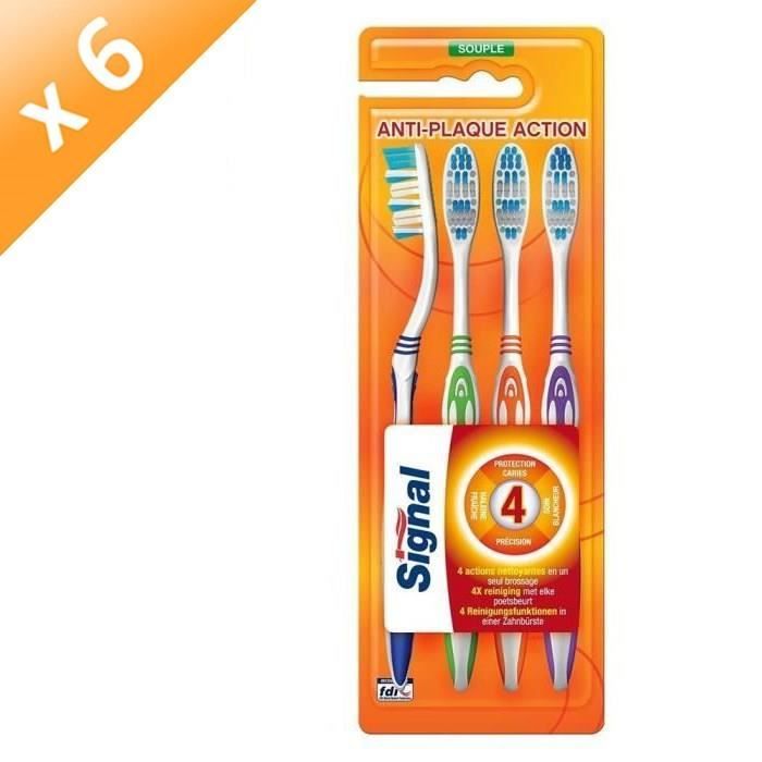 SIGNAL Brosses à dents souples 4 Actions - Lot de 6