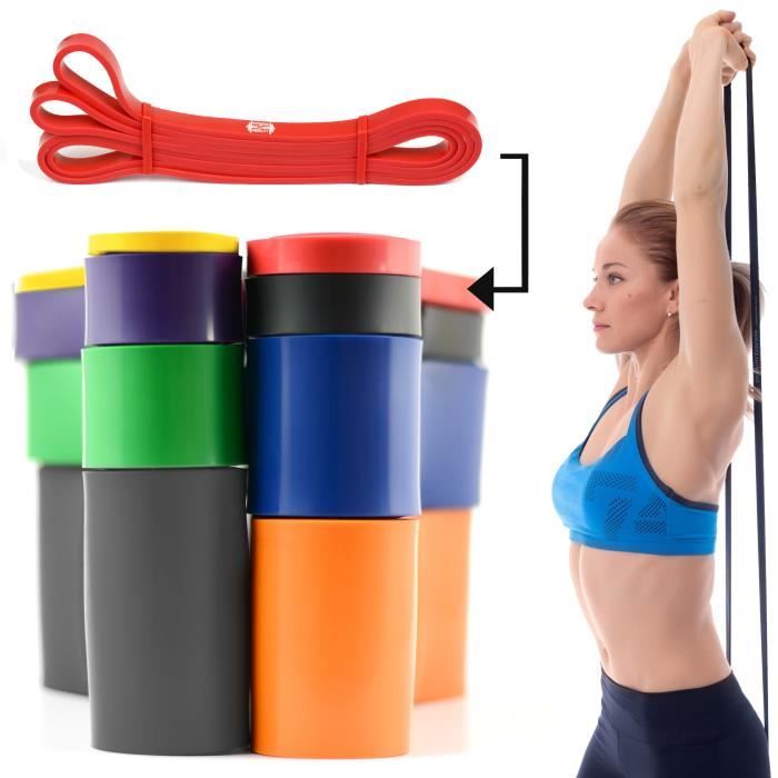 CKB LTD® 1x Fitness 12-30lb Resistance 1.3 cm ROUGE Bande De Résistance Bande Elastique Pour Yoga Pilate Musculation Gymnastique