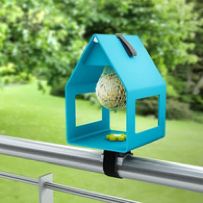 emsa Mangeoire pour oiseaux LANDHAUS, plastique, brun fum' 0,000000 Noir