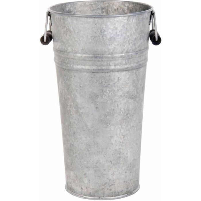 Vase en forme de seau vieux zinc