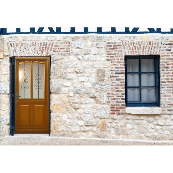 PROMO / PORTE D ENTREE -SANDY- 215 X 90 POUSSANT DROIT VITRAGE FIXE