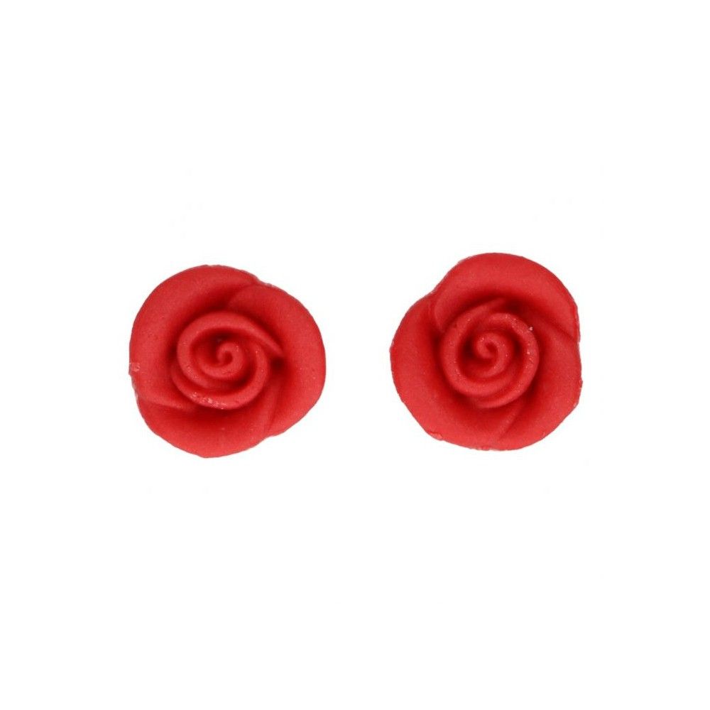 6 roses rouge pâte d'amande