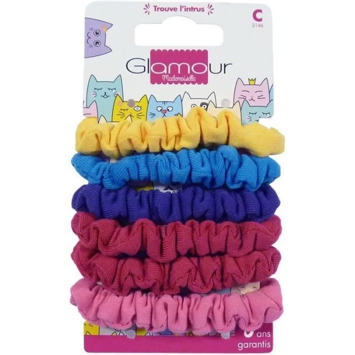 Glamour Mademoiselle Chouchous pour cheveux lot x6 de couleur