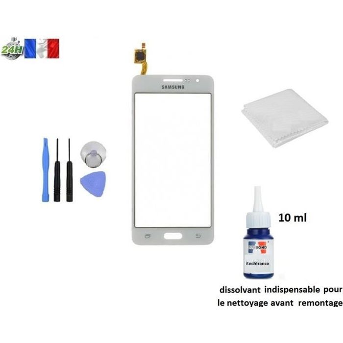 VITRE TACTILE SAMSUNG GALAXY GRAND PRIME SM-G531 ET DUOS BLANC ADHESIF DISSOLVANT LINGETTES POUR REPARER VOTRE ECRAN LCD KIT OUTILS