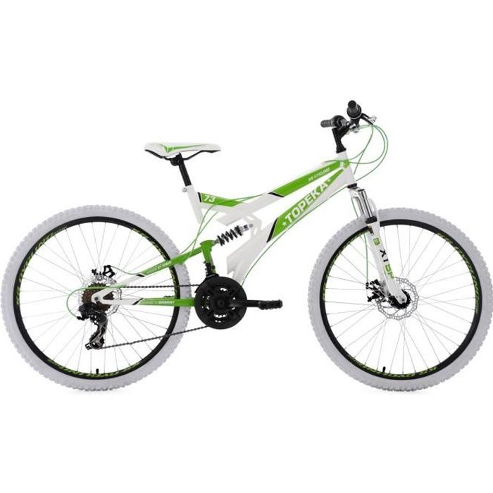 VTT tout suspendu 26'' Topeka blanc-vert TC 43 cm KS Cycling