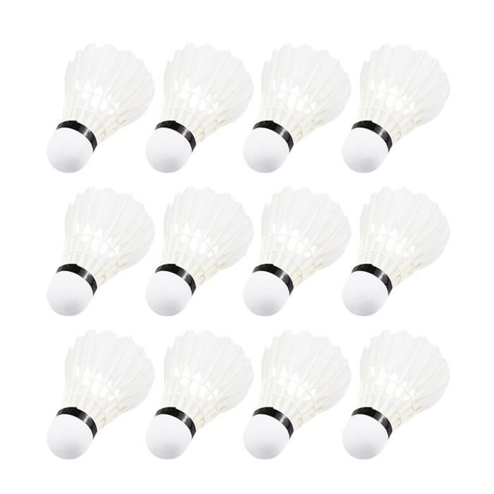 12 pcs - ensemble Volants De Badminton Pratique Oie Plume Balles De Badminton Sports De Plein Air Accessoires De Badminton-547