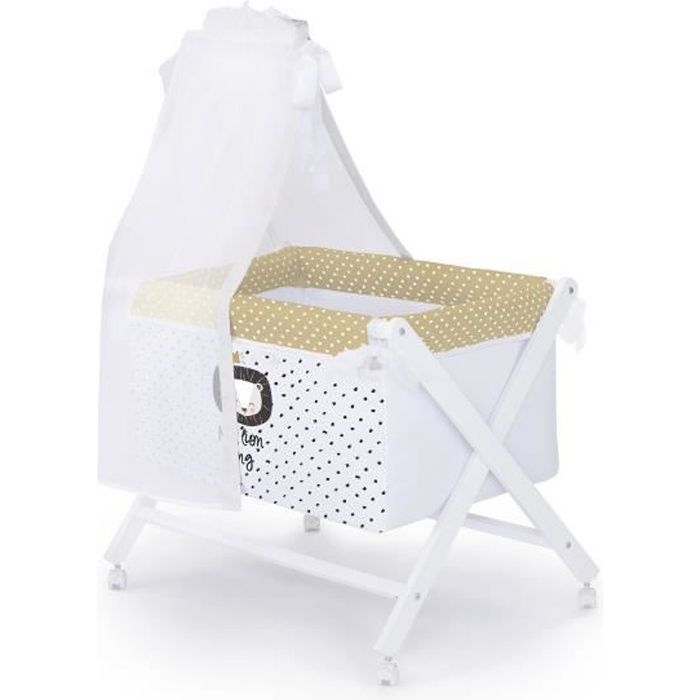 NAF NAF - Berceau bébé en bois  MY LION KING  de 0 à 12 mois jusqu'a 9 kg