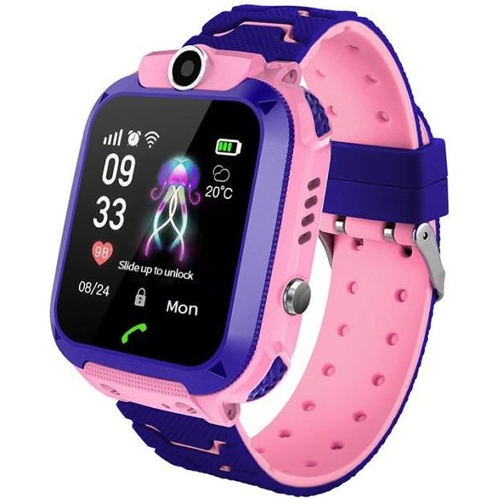 Montre Connectée Rose Étanche 1.44 Inch Appel SOS Intelligente Double Caméra Voix Téléphone Cadeau Pour Pour Enfants