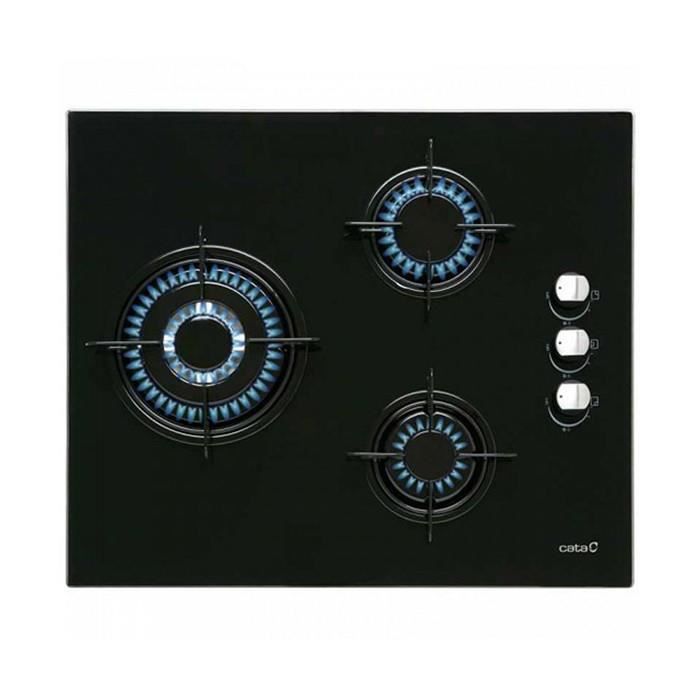 Plaques de cuisson Joli plaque au gaz cata ci6021bk (60 cm) noir (3 feux a gaz)