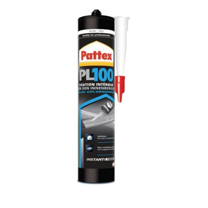 Colle Contact Fixation PL100 High Tack blanc 380 gr - PATTEX - 1726674