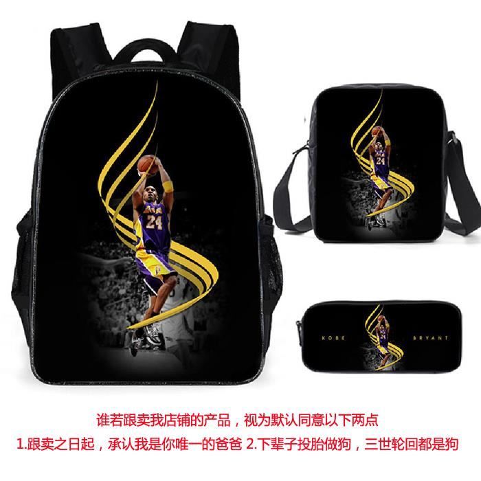 3pcs/set Kobe Sac à dos étoile de NBA basketball cartables adolescents sac à dos A17