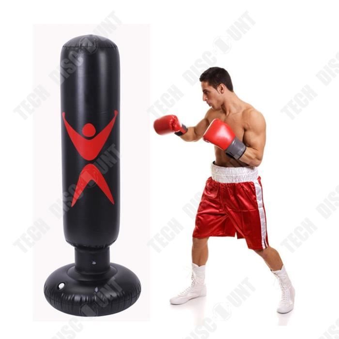 TD® Formation Fitness sac de boxe gonflable vertical PVC épaississement pilier de boxe gobelet colonne sac de boxe outil de Fitness