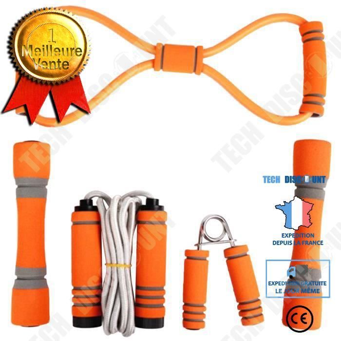 TD® 5 pcs Fitness Fournitures Portable Durable Exercice Accessoires de Sport Équipement de pour À L'intérieur Maison CORDE A SAUTER