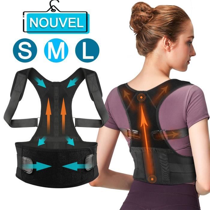 Correcteur de posture,améliorer la posture,ceinture réglable léger discret et confortable, pour soulager les douleurs dorsales -M
