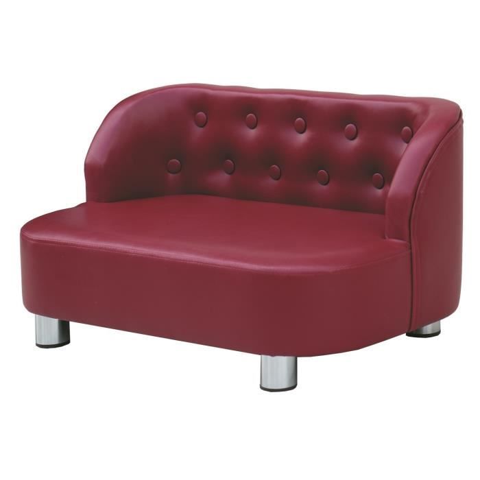 VADIGRAN Canapé simili Marley - 67x39x34cm - Rouge - Pour chien et chat