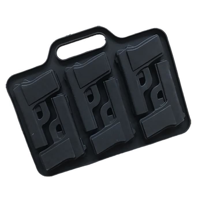 Forme de pistolet Moule en silicone pour gâteaux, Pâtisserie, Mini gâteaux, cupcakes, Chocolat, glace, 6 Cavités Moule d'ustensiles