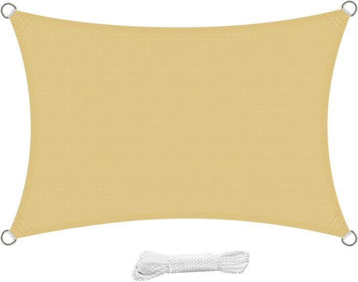 Voile D'ombrage Rectangulaire 3 X 4,5 M - Toile Tendue 340 G/m² Vert