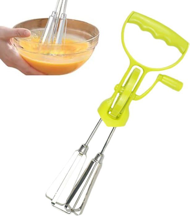 Fouet Rotatif Manuel 'Magic Whisk' - Acier Inoxydable - Pour Battre Les Œufs, Monter Les Sauces - Alternative Au Batteur Électrique