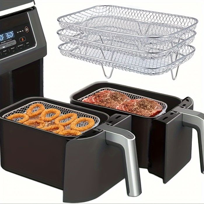 Grille Pour Air Fryer , 2Pcs Accessoires Empilables Acier