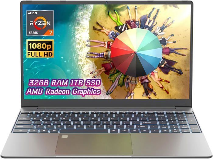 Ninkear A15 Plus – PC Portable 156 ” – AMD Ryzen™ 7 5825U -Windows 11Ordinateur portable 32 Go DDR4 SSD 1 ToRétroéclairé
