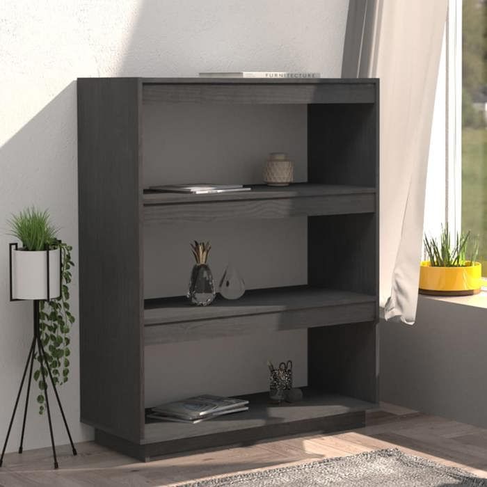 Bibliothèque Séparateur de pièce VIDAXL pour salon Gris 80x35x103 cm Pin massif B77