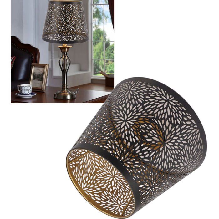 Lampe Abat-Jour Commode En Fer Forgé ATENA Avec Verre