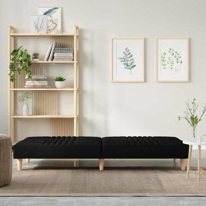 Remise CLIC-CLAC Canapé Lit Convertible 2 Places noir tissu JILIMAISON2025 92200749