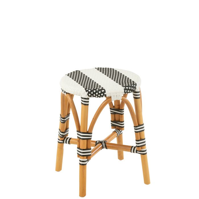 J-Line tabouret Live - rotin - naturel/noir - small J-Line tabouret Live - rotin - naturel/noir - small