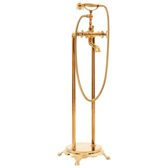 Robinet de baignoire sur pied vidaXL Acier inoxydable 995 cm Doré