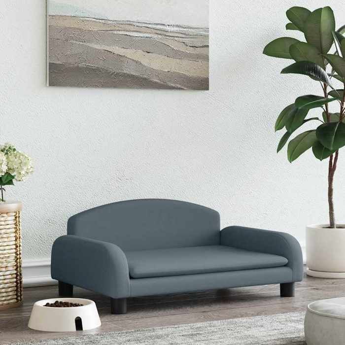 Lit pour chien - vidaXL - Gris foncé - 70x45x30 cm - Tissu Lit pour chien - vidaXL - Gris foncé - 70x45x30 cm - Tissu
