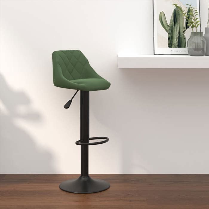 ESTINK® Tabouret de bar - 1 PC - Chaise de bistro - Vert foncé Velours @1301@