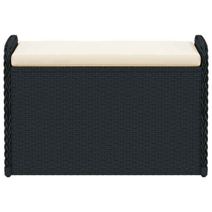 The Living Store Banc de rangement noir 82x42x45 cm bois d'ingénierie