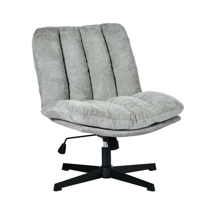 MEUBLES COSY Fauteuil de relaxation réglable et pivotant avec accoudoirs et assise épaisse en chenille gris - CONFOD