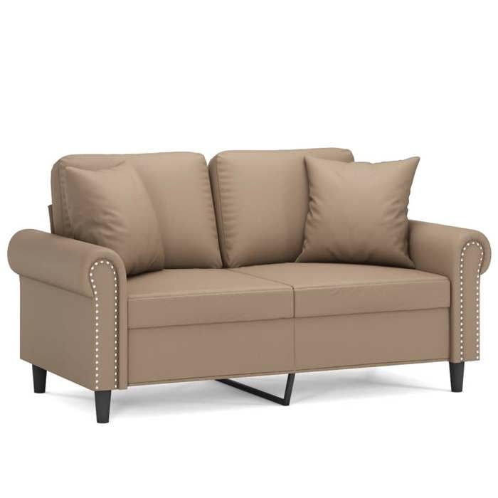 Canapé moderne CHIC Sofa DOUBLE - Pour 2 personnes - par siège : 110 kg - avec oreillers cappuccino 120 cm similicuir SS1840