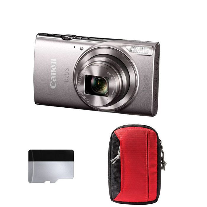 APN compact Canon appareil photo apn compact compact ixus 285 hs a silver + sac + carte sd 8go
