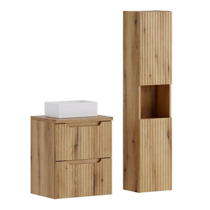 Ensemble meuble suspendu avec vasque Gaja 50 cm et colonne 30 x 140 cm NOVA chêne Coast Evoke Ensemble meuble suspendu avec vasque Gaja 50 cm et colonne 30 x 140 cm NOVA chêne Coast Evoke