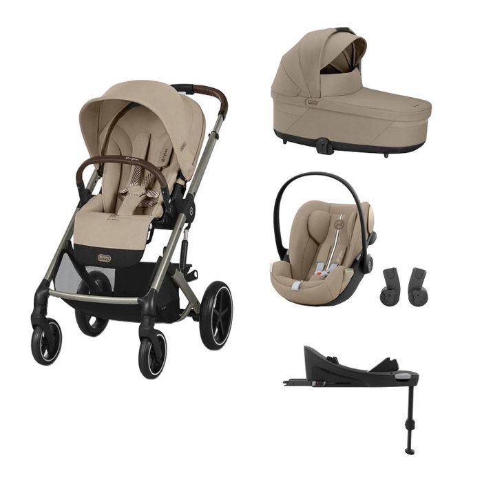 CYBEX - Poussette Trio Balios S Lux + Cloud G3 Plus + Nacelle S Lux + Base G3 Set M Almond Beige
