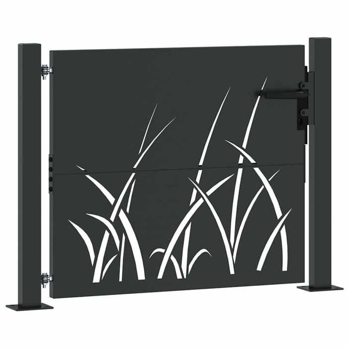 Rebais 2026 Porte de jardin robust 1PC - ZENCORE - PORTILLON Dentrée - Noir 110 x 105 cm - Acier peint par poudre JJ5123156